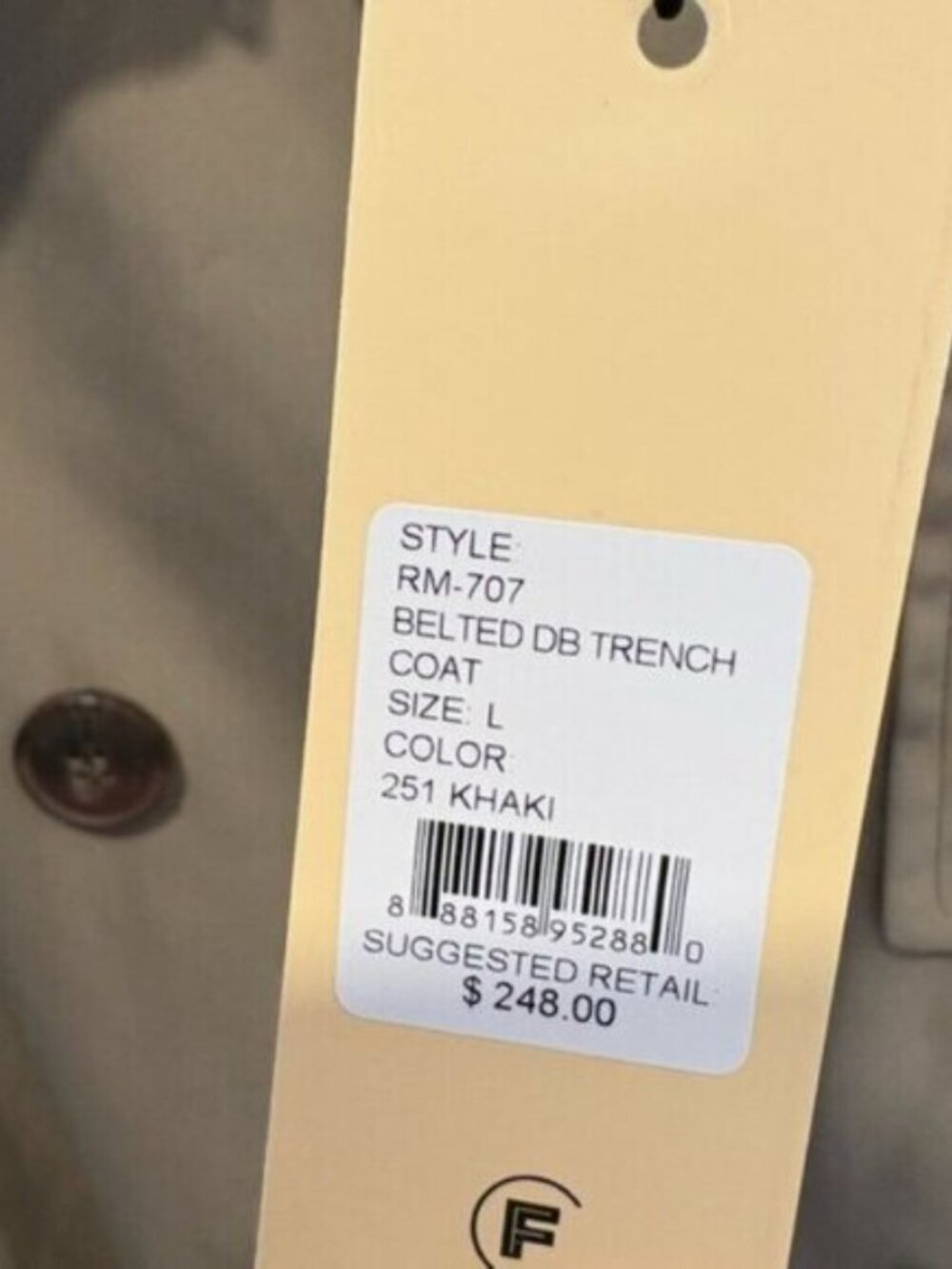 NWT Rebecca Minkoff Belted Trench Coat Khaki Beige Size L DBL Breasted $340 CAD - Picture 13 of 13
